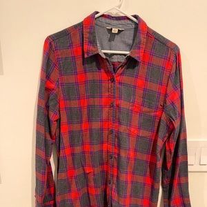Lucky Brand Plaid Shirt Red Flannel Lumber Jack Country
